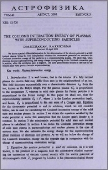 The Coulomb interaction energy of plasmas with superconducting particles