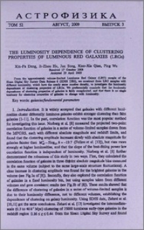 The luminosity dependence of clustering properties of Luminous Red Galaxies (LRGs)