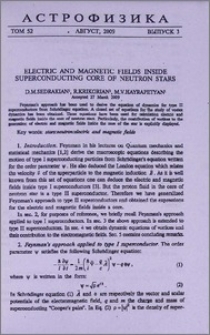 Electric and magnetic fields inside superconducting core of neutron stars