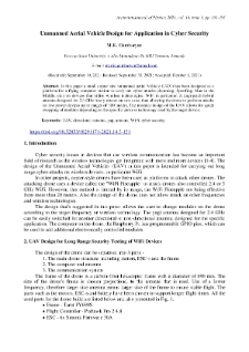 Unmanned Aerial Vehicle Design for Application in Cyber Security