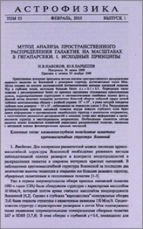 Метод анализа пространственного распределения галактик на масштабах в Гигапарсеки. I. Исходные принципы