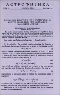 Dynamical equations of a superfluid in curved space-time and Cattaneo's projection method