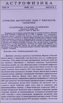 Структура магнитного поля у плоскости галактики