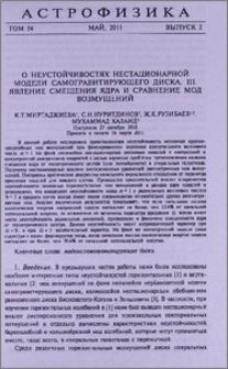 О неустойчивостях нестационарной модели самогравитирующего диска. III. Явление смещения ядра и сравнение мод возмущений