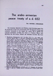 The arabo-armenian peace treaty of a. d. 652