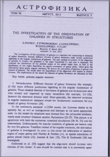 The investigation of the orientation of galaxies in structures