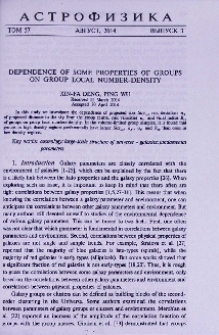 Dependence of some properties of groups on group local number-density