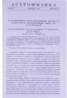 О нелинейных модулированных волнах в спикулах и периферийных областях супергранул