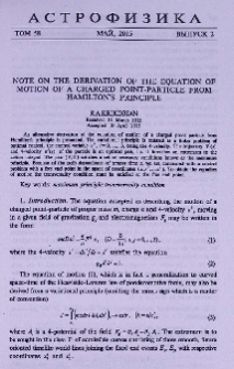 Note on the derivation of the equation of motion of a charged point-particle from Hamilton's principle