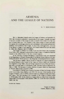 Armenia and the League of nations