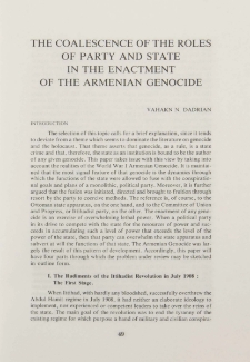 The coalescence of the roles of party and state in the enactment of the Armenia Genocide