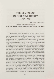The Armenians in post-WWI Turkey (1919-1938)
