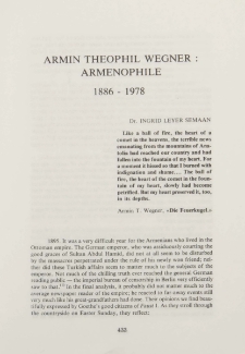 Armin Theophil Wegner: Armenophile 1886-1978