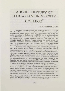 A brief history of Haigazian University College