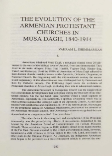 The evolution of the Armenian Protestant Churches in Musa Dagh, 1840-1914