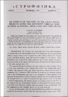The effects of viscosity in the shock waves observed after two different Coronal mass ejection activities CME20/11/2003 and CME11/04/2010
