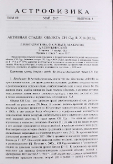 Активная стадия объекта CH Cyg в 2014-2015гг.