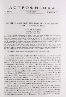 On high and low starting frequencies of type II radio bursts