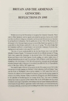 Britain and the Armenian Genocide: Reflections in 1995