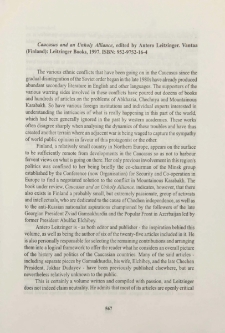 Caucasus and an Unholy Alliance, edited by Antero Leitzinger. Vantaa (Finland): Leitzinger Book,1997.ISBN: 952-9752-16-4