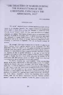 "The disasters of Mardin during the Persecutions of the Christians, Especially the Armenians, 1915"