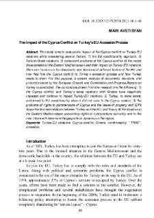 The impact of the Cyprus conflict on Turkey's EU accession process
