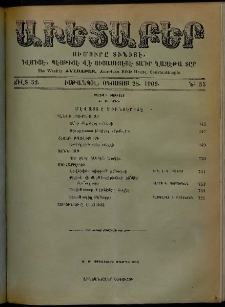 Աւետաբեր, 1909, Ճիլտ 52, Ն° 35 (Օգոստոս 28)
