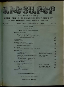 Աւետաբեր, 1909, Ճիլտ 52, Ն° 45 (Նոյեմբեր 6)