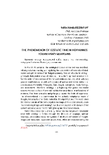 The Phenomenon of Ecstatic Time in Hovhannes Toumanyan’s Quatrains