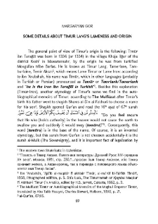 Some details about Timur Lang's lameness and origin