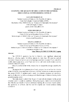 Studying the Quality of Education in the General Educational System During Covid-19