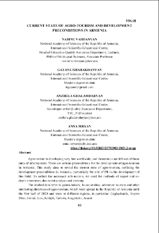 Current State of Agro-Tourism and Development Preconditions in Armenia