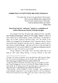 Chinese policy of soft power and public diplomacy