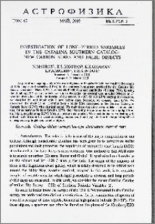 Investigation of long-period variables in the catalina southern catalog: New carbon stars and false objects