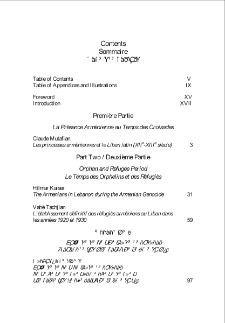 Contents; Sommaire; Բովանդակութիւն