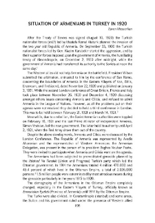 Situation of Armenians in Turkey in 1920