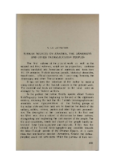 Turkish sources on Armenia, the Armenians and other Transcaucasian peoples