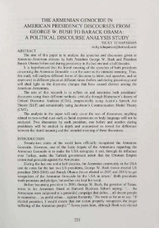 The Armenian Genocide in American presidency discourse from George W. Bush to Barack Obama: a political discourse analysis study