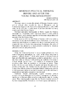 Armenian political thinking before and after the Young Turk revolution