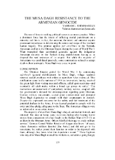 The Musa Dagh resistance to the Armenian genocide