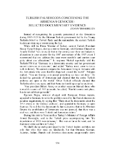Turkish falsehoods concerning the Armenian Genocide: selected documentary evidence