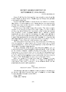 Secret Arabian report of september 27, 1916 (night)