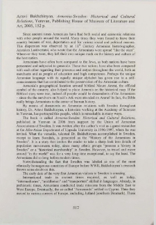 Artsvi Bakchunyan, Armenia-Sweden: Historical and Cultural Relations, Yerevan, Publishinhg House of Museum of Litearture and Art, 2005, 152 p.