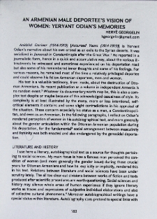 An Armenian male deportee's vision of women: Yervant Odian's memories