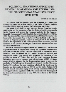 Political transition and ethnic revival in Armenia and Azerbaijan: the Nagorno-Karabakh conflict
