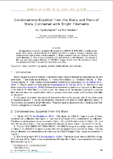 Condensations Expelled from the Stars, and Pairs of Stars, Connected with Bright Filaments