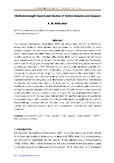 Multiwavelength Search and Studies of Active Galaxies and Quasars