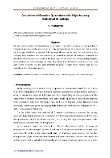 Calculation of Gaussian Quadrature with High Accuracy Mathematics Package