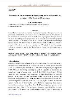 The results of the search and study of young stellar objects with Ha emission in the Byurakan Observatory