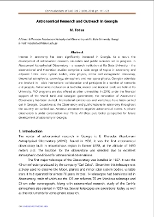 Astronomical Research and Outreach in Georgia